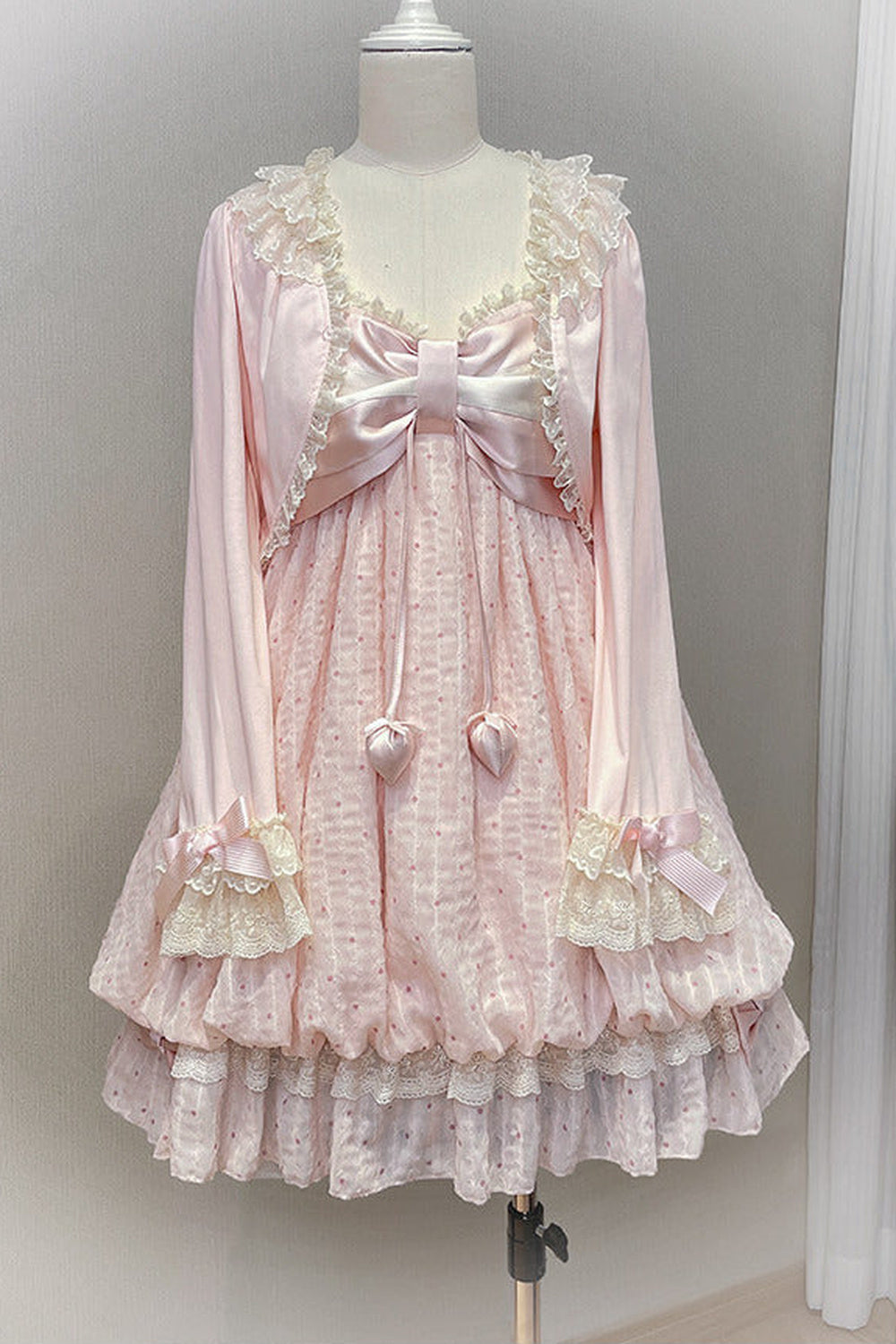 [Pre-order Deadline: May 29] Romantic Fairy Pink Lace Ribbon Cardigan