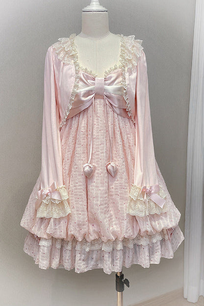 [Pre-order Deadline: May 29] Romantic Fairy Pink Lace Ribbon Cardigan