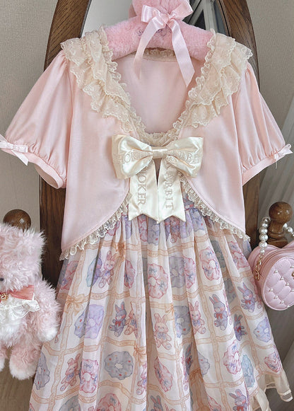[Pre-order Deadline: May 29] Romantic Fairy Pink Lace Ribbon Cardigan