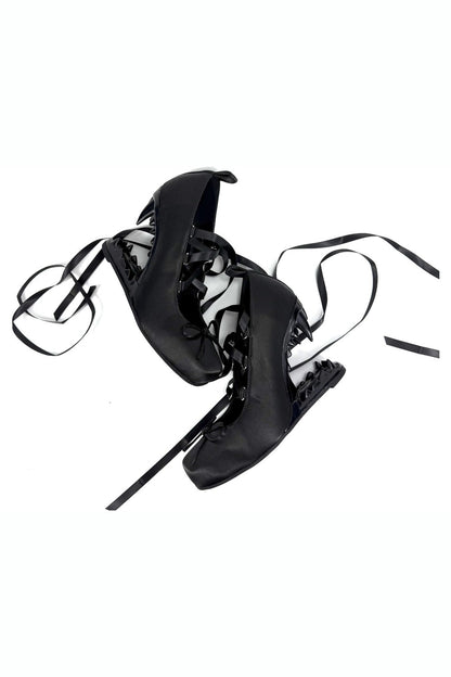 Dark Lace-Up Vampire Heels