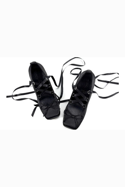 Dark Lace-Up Vampire Heels