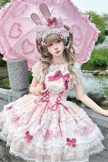 [Pre-Order] Rabbit Princess Doll Lolita Jumper Skirt