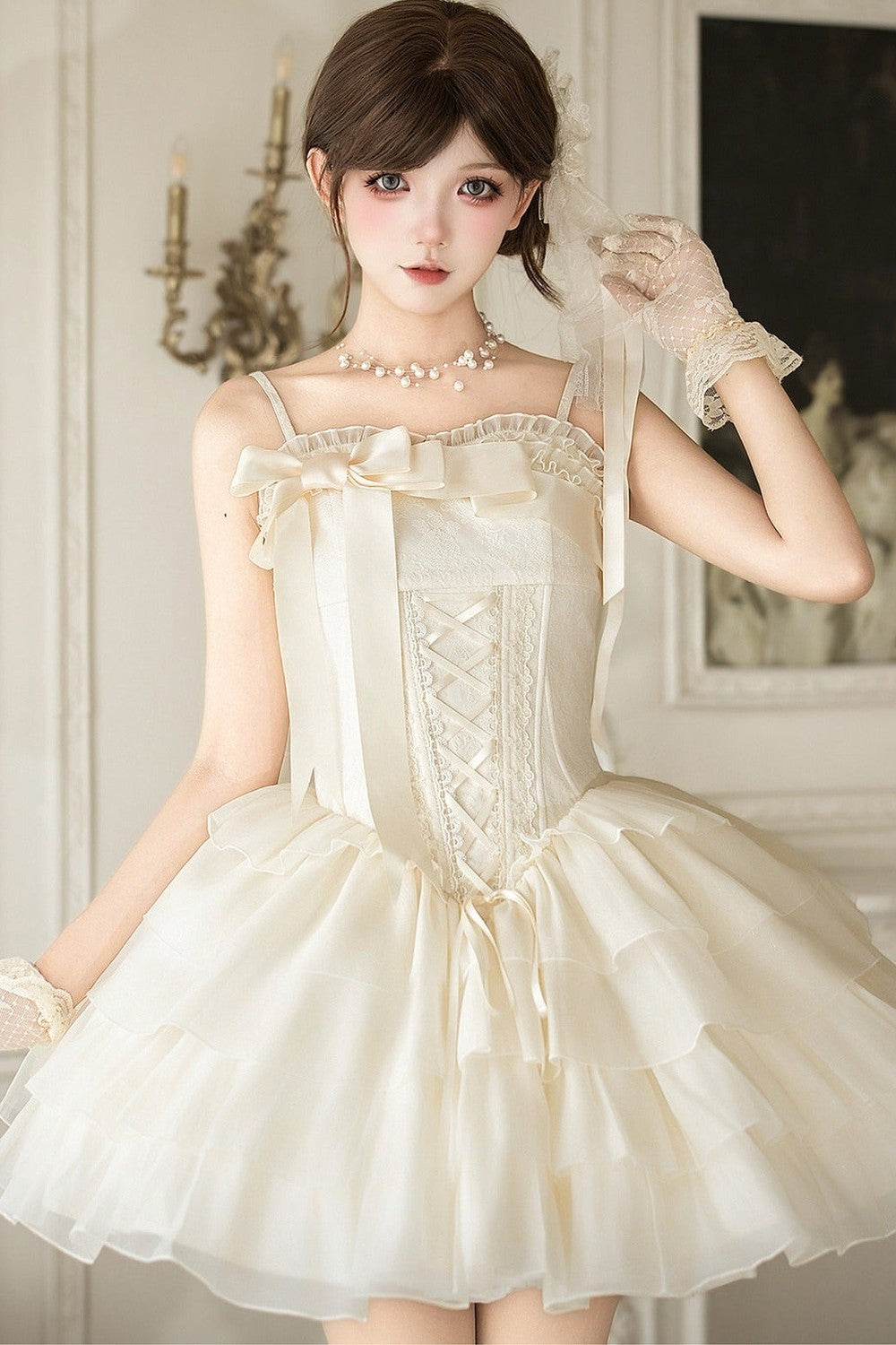 コルセットプリンセスロリータドレス+アクセサリー