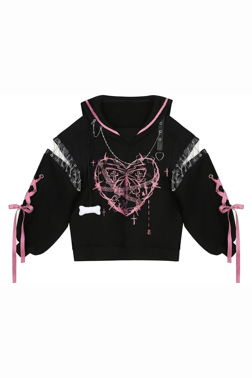 Dark Subculture Butterfly Sweatshirt + Skirt
