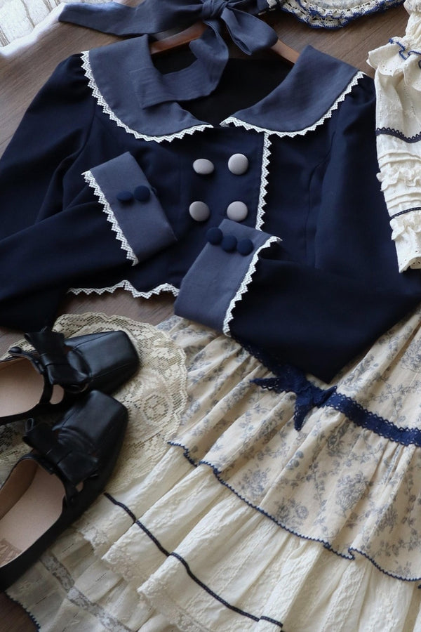 Floral OP Dress With Detachable Suit Jacket Set