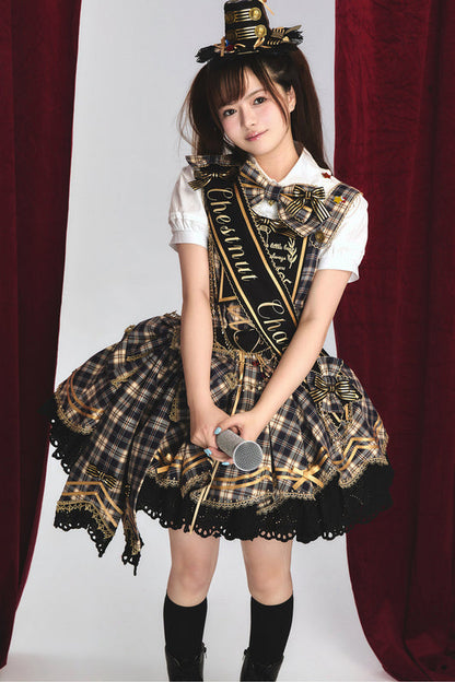 【7月18日預購截止】藍色/紅色/綠色偶像蘿莉塔系列帽子＋蝴蝶結髮箍