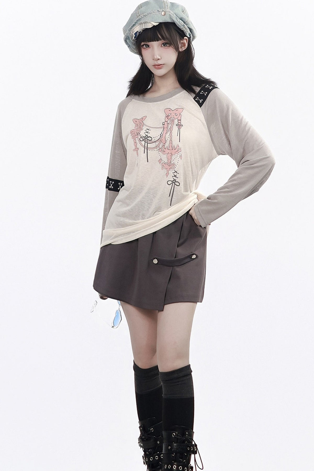 Tie-Dye Printed Sun Protection Cover-Up T-Shirt