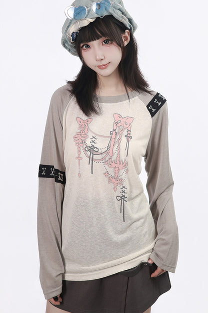 Tie-Dye Printed Sun Protection Cover-Up T-Shirt