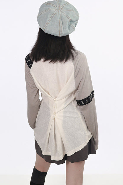 Tie-Dye Printed Sun Protection Cover-Up T-Shirt