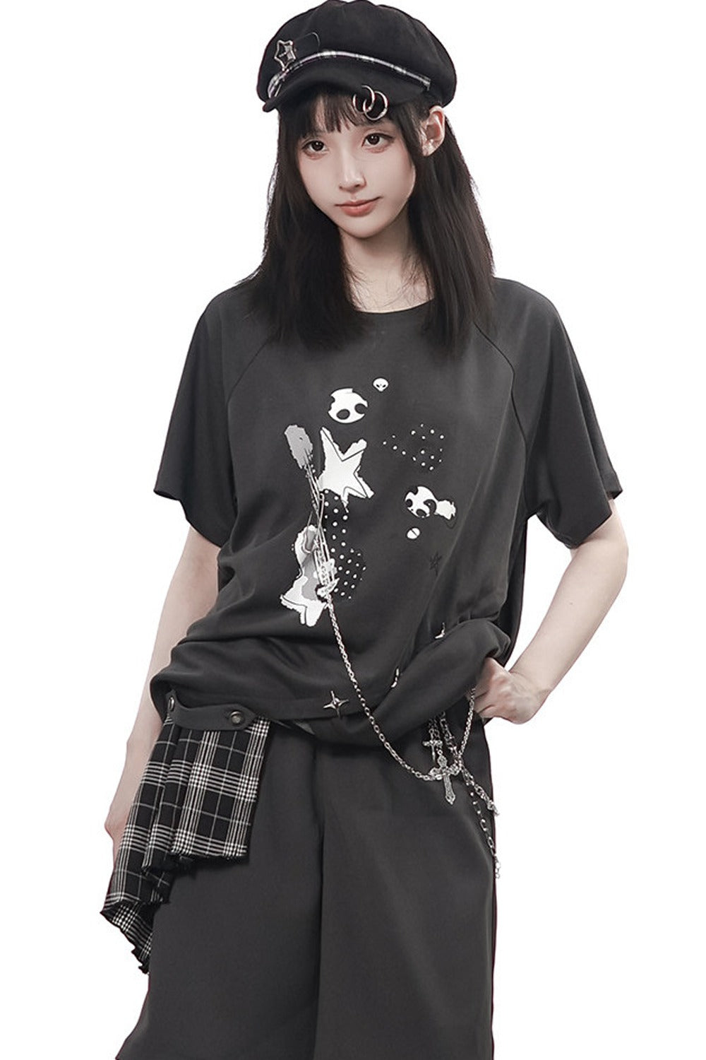 Rebellischer Akkord Raglan-Schal-Kurzarm-Hosen-Set