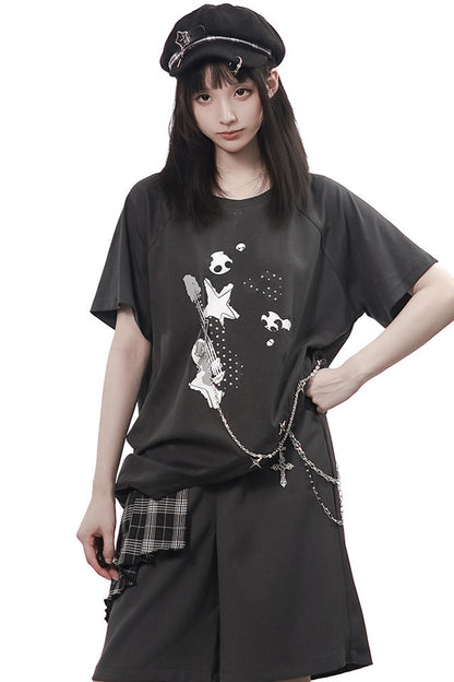 Rebellischer Akkord Raglan-Schal-Kurzarm-Hosen-Set