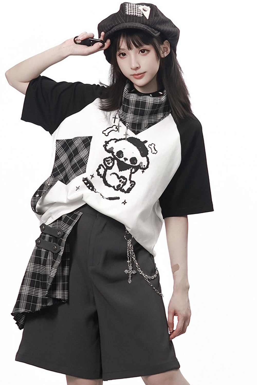 Rebellischer Akkord Raglan-Schal-Kurzarm-Hosen-Set