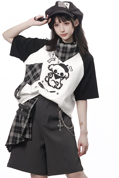 Rebellischer Akkord Raglan-Schal-Kurzarm-Hosen-Set