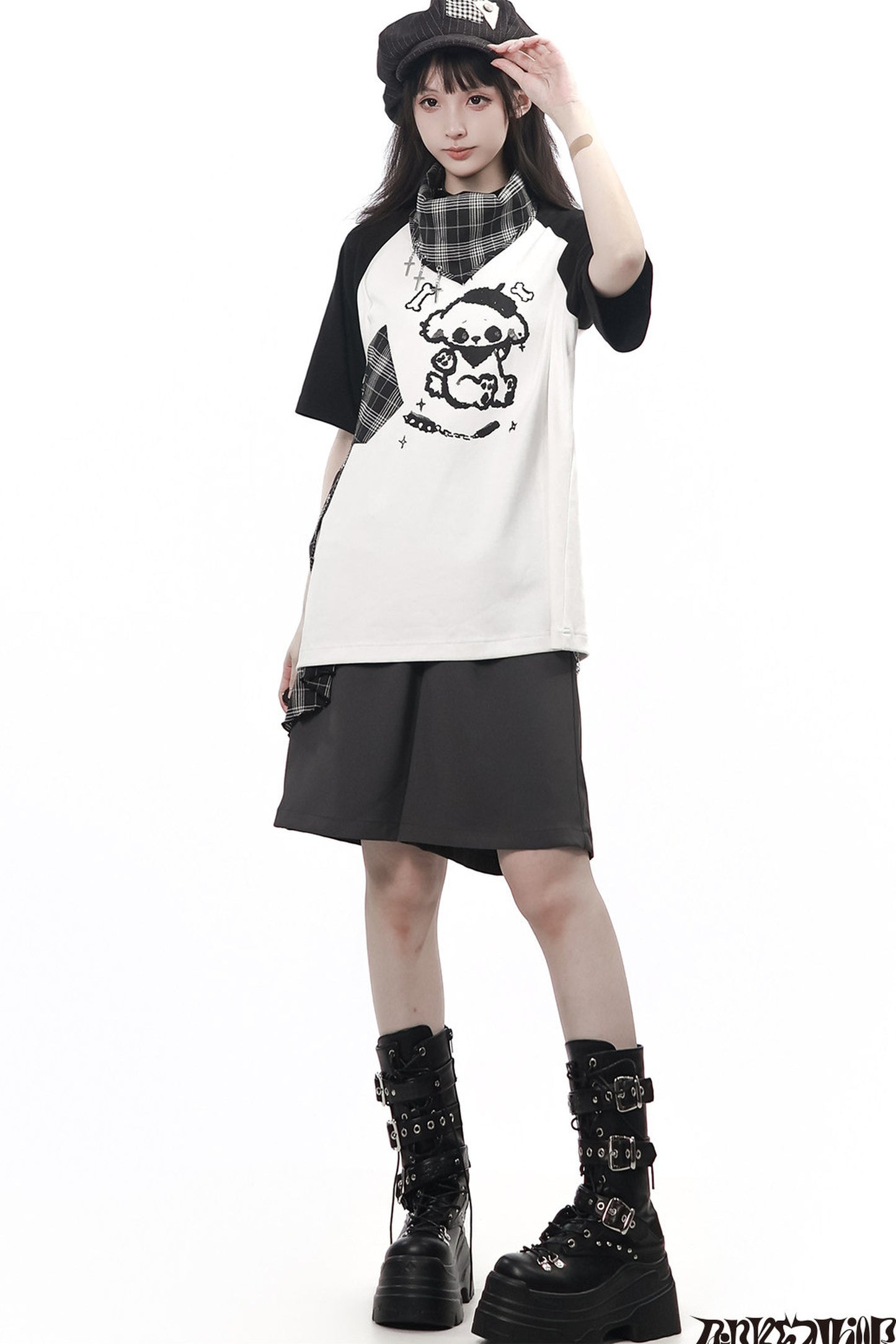 Rebellischer Akkord Raglan-Schal-Kurzarm-Hosen-Set