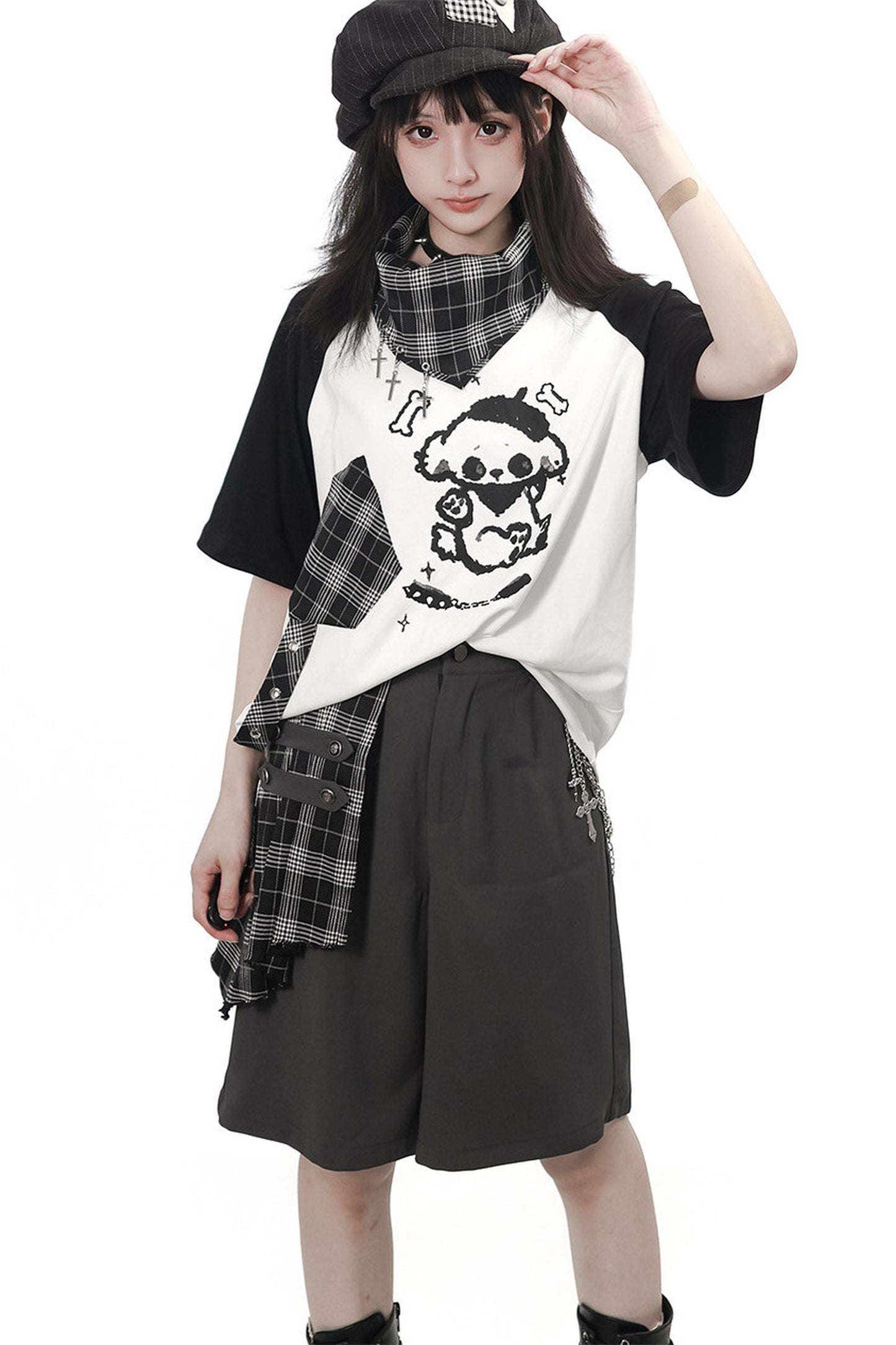 Rebellischer Akkord Raglan-Schal-Kurzarm-Hosen-Set