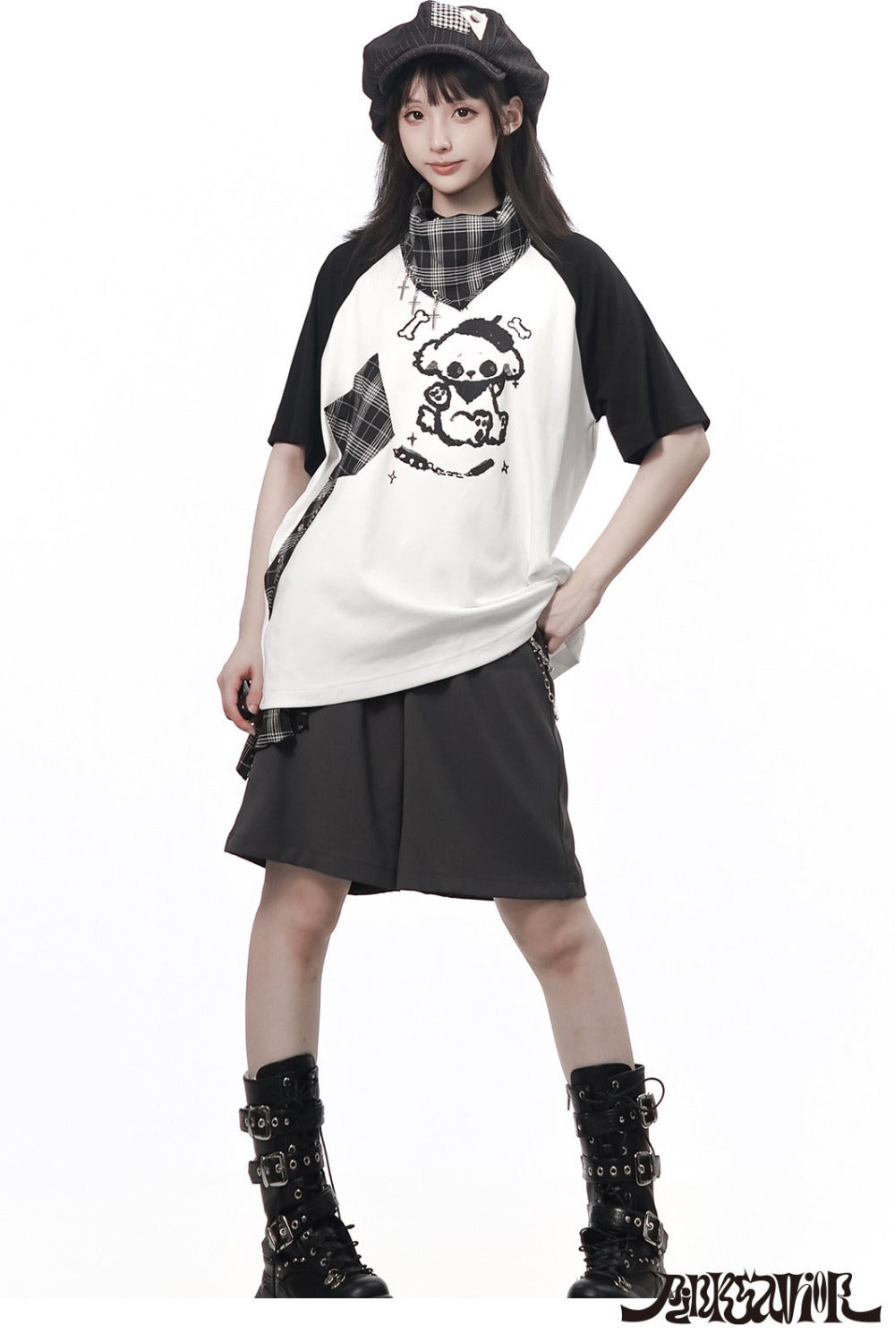 Rebellischer Akkord Raglan-Schal-Kurzarm-Hosen-Set