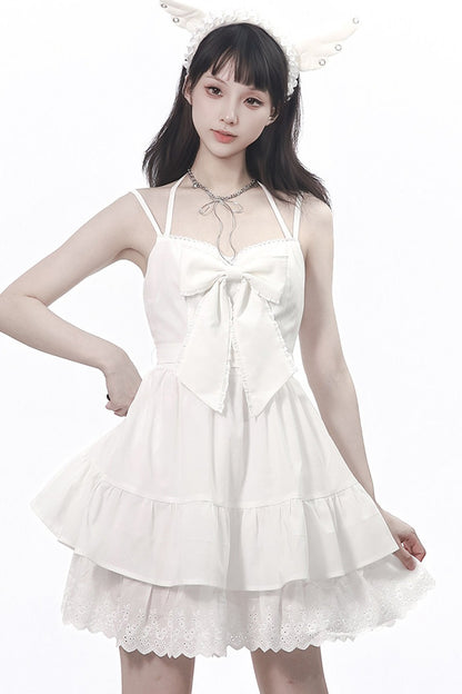 Vintage Strings Lace Double-Layered Suspender Dress Shirt Set-Up