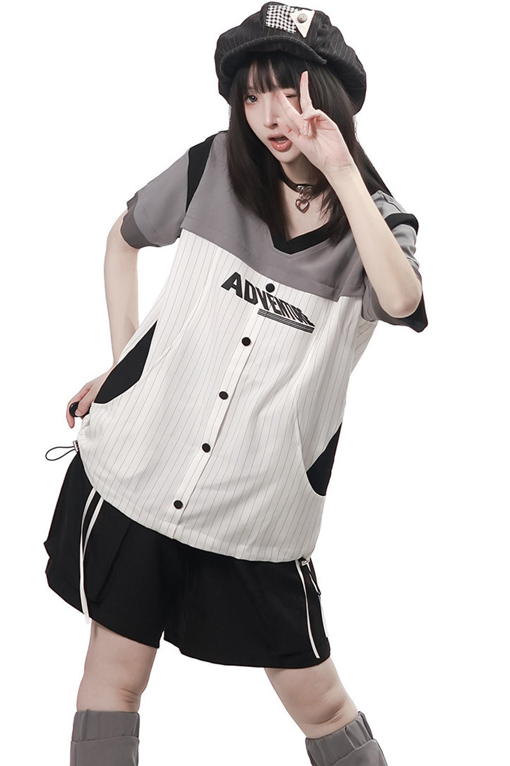 Baseball Patchwork T-Shirt and Pants Set-Up