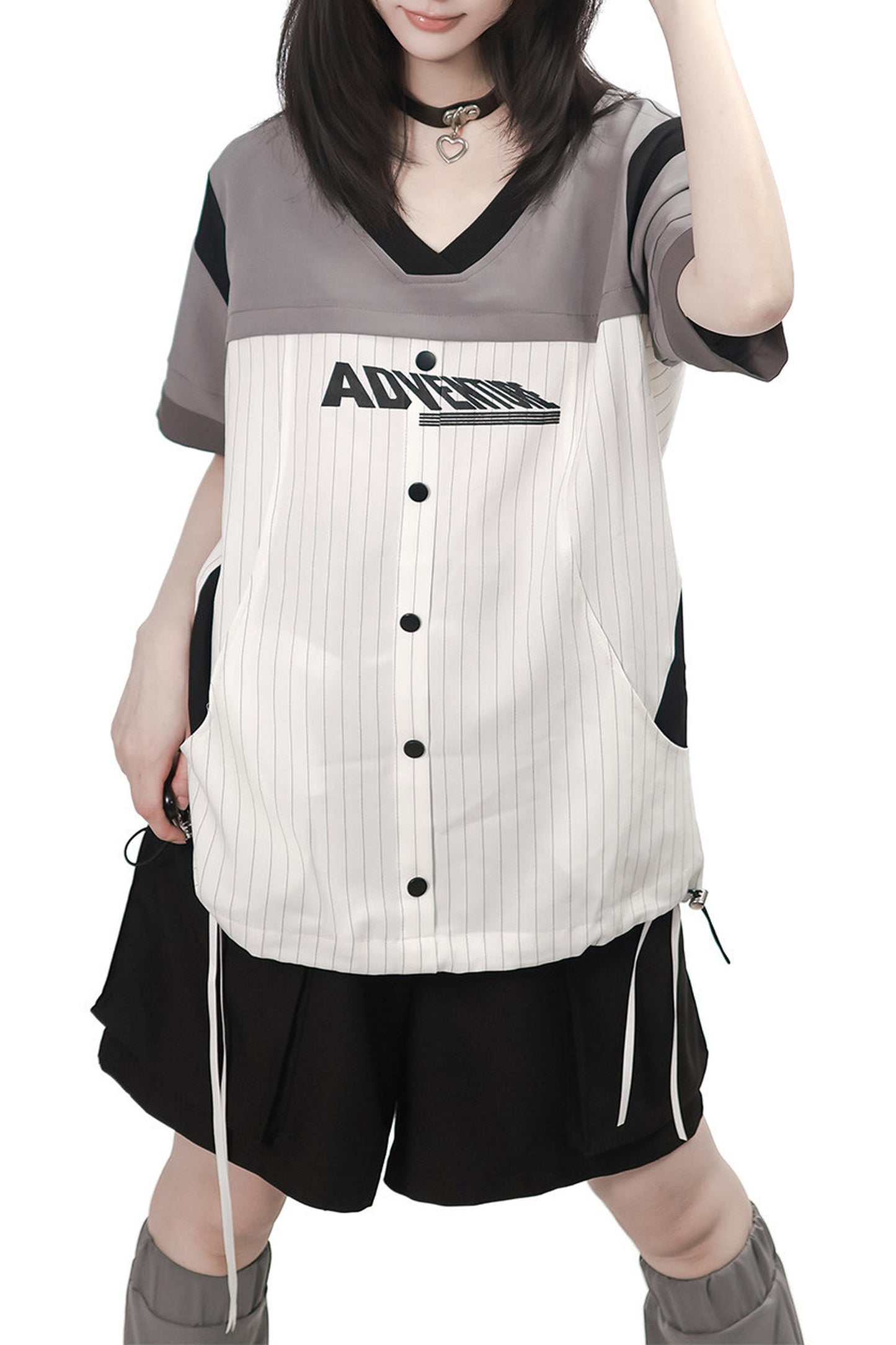 Baseball Patchwork T-Shirt and Pants Set-Up