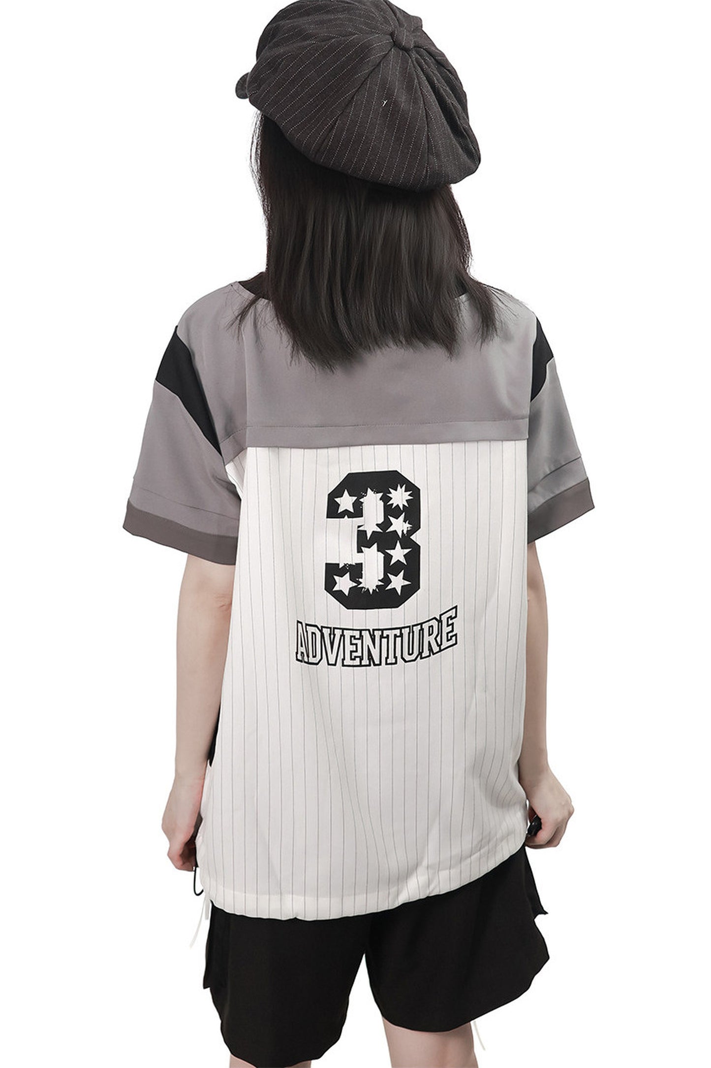 Baseball Patchwork T-Shirt and Pants Set-Up