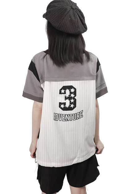 Baseball Patchwork T-Shirt and Pants Set-Up