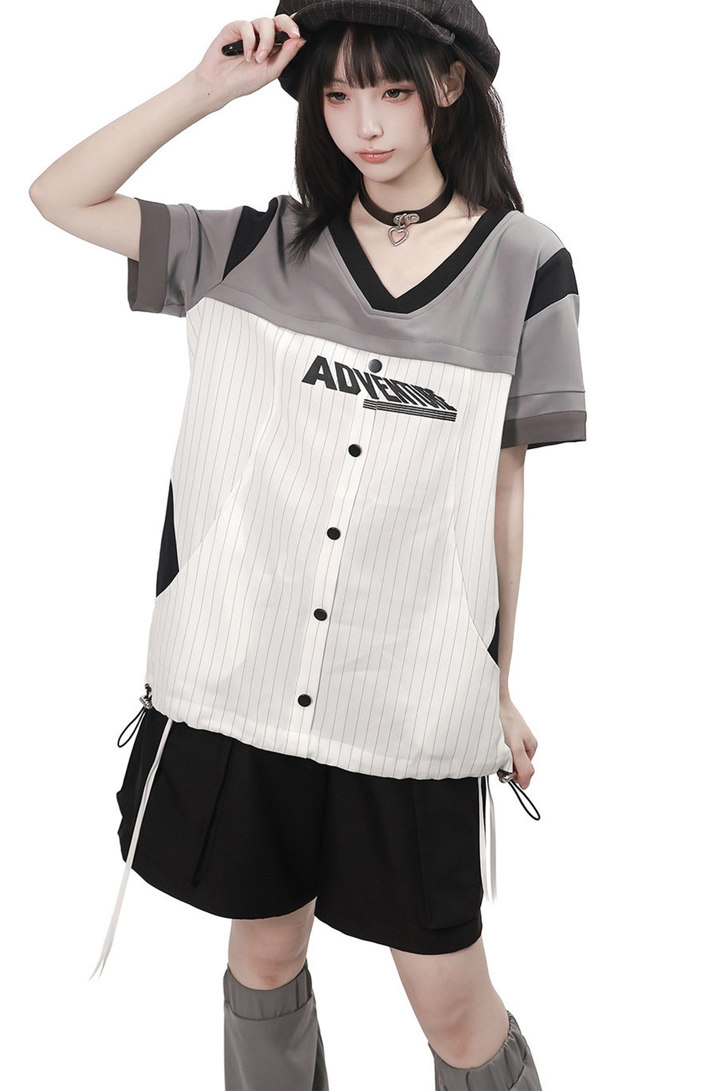 Baseball Patchwork T-Shirt and Pants Set-Up