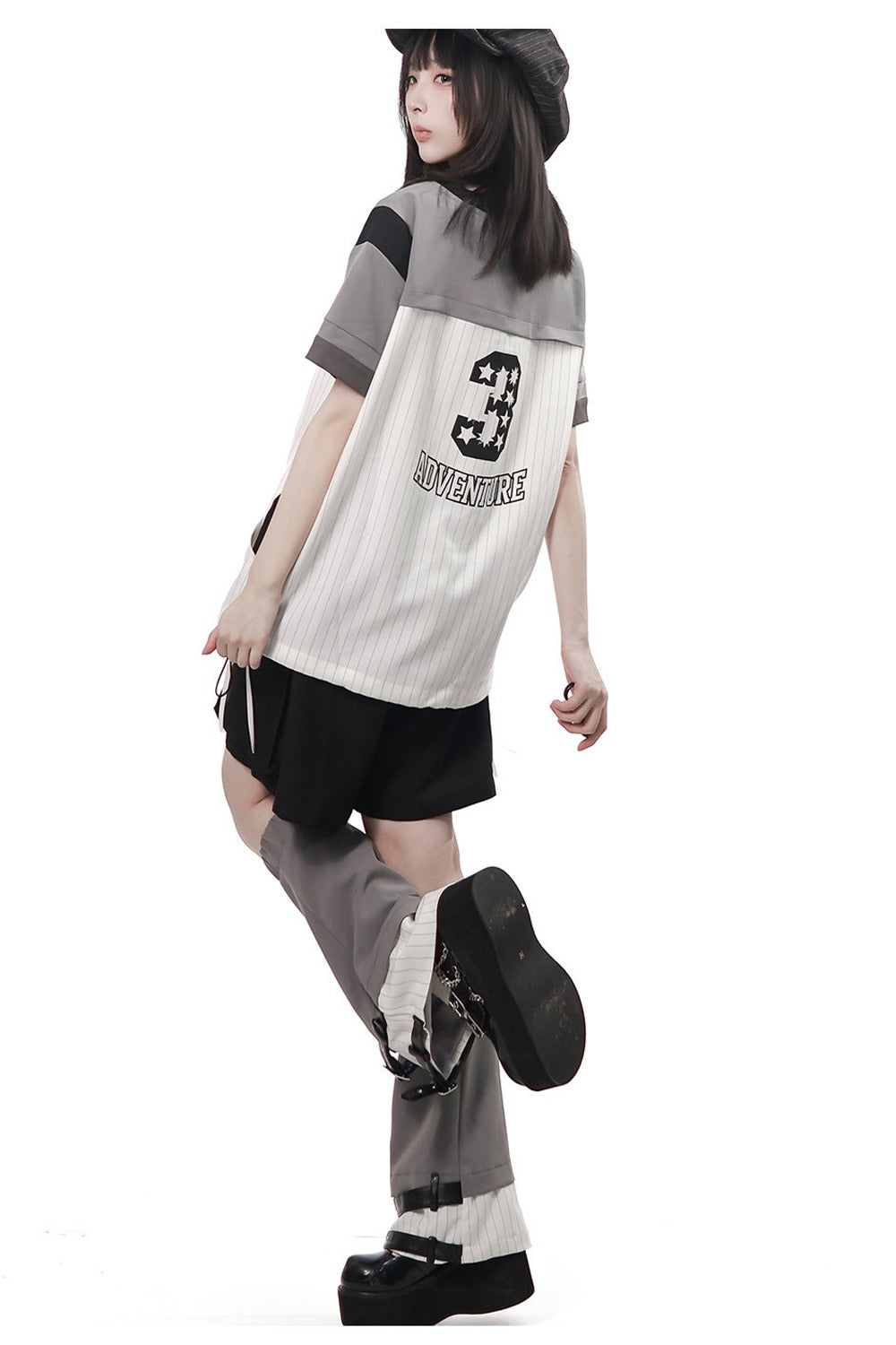 Baseball Patchwork T-Shirt and Pants Set-Up