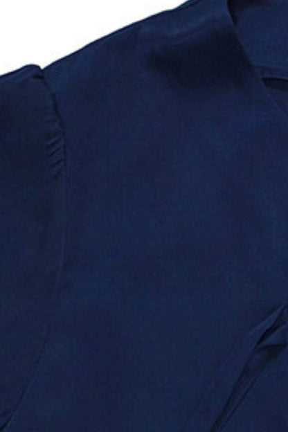 Camicia blu ricamata in nuovo stile cinese