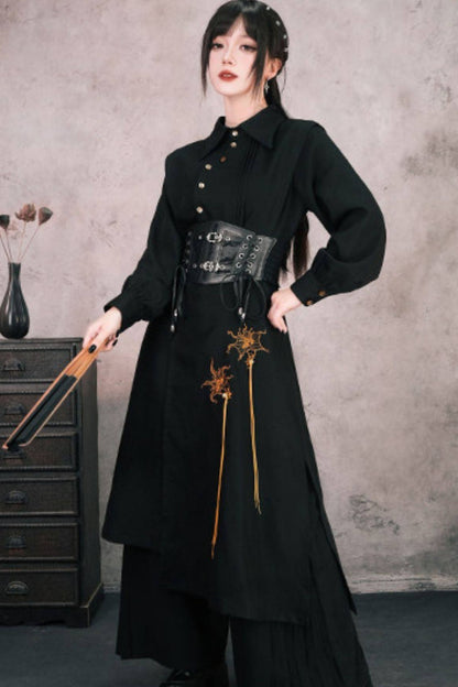 Mandala Embroidered Long-Sleeve Dress