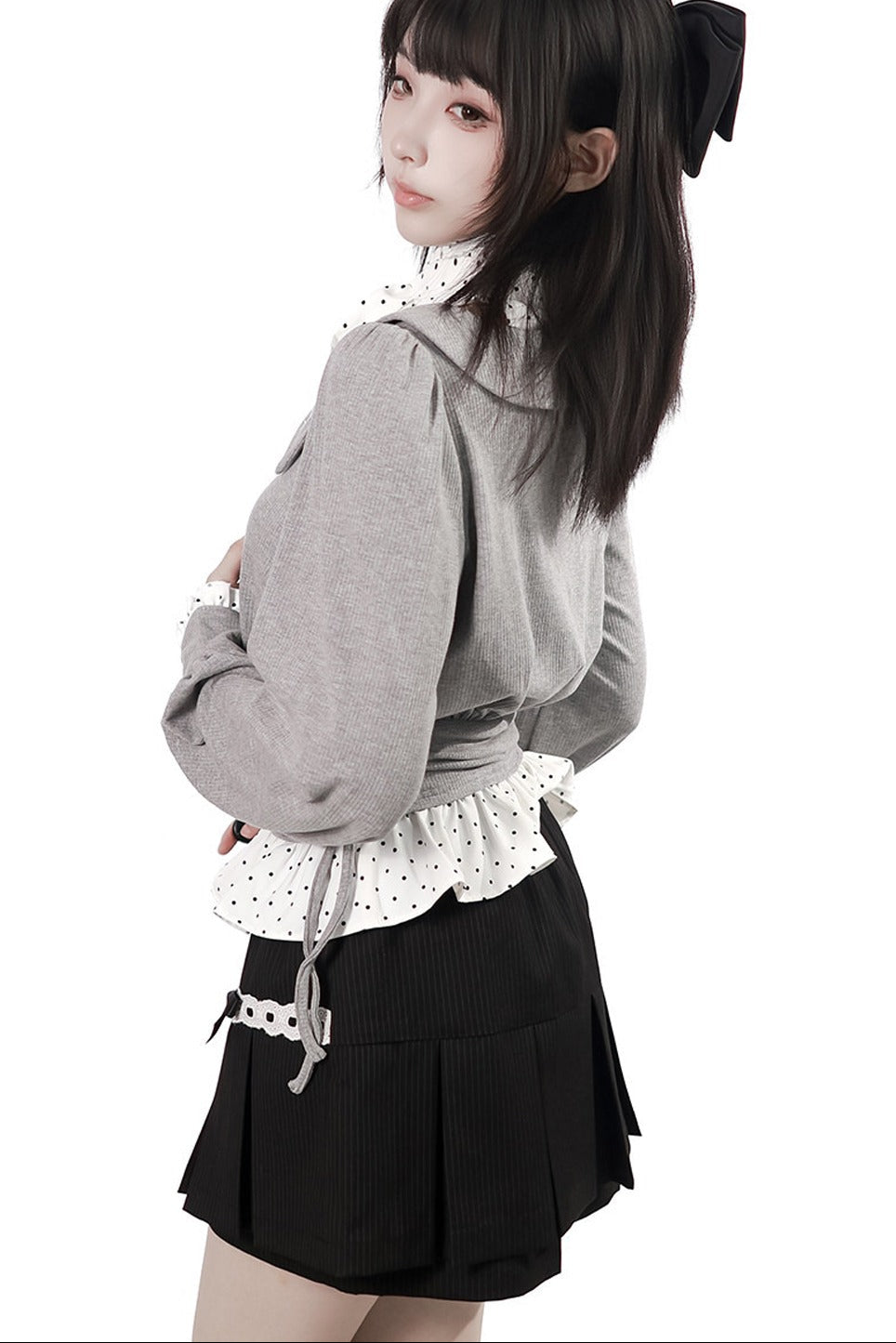 Tea Time Academy Blouse & Lace Pleated Skirt Set