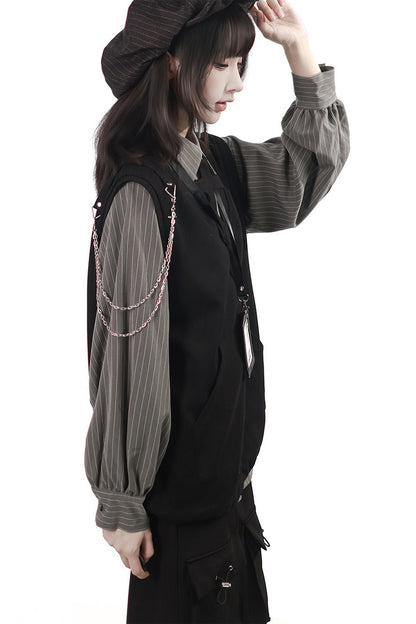 Midnight Stripe Black Layered Set