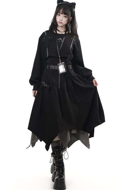 Midnight Stripe Black Layered Set