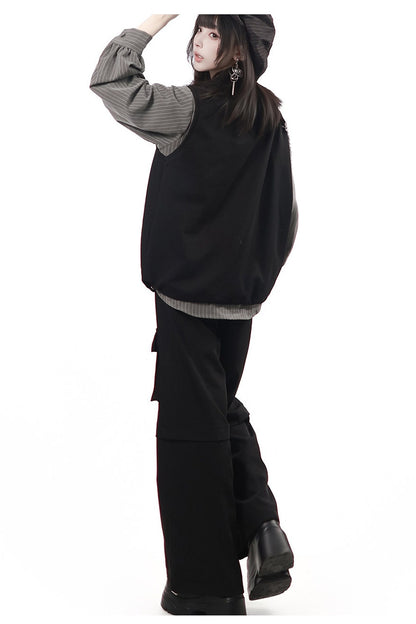 Midnight Stripe Black Layered Set