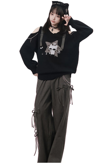 Interstellar Roaming Knit Sweater Vest With Tie and Pants Set-Up