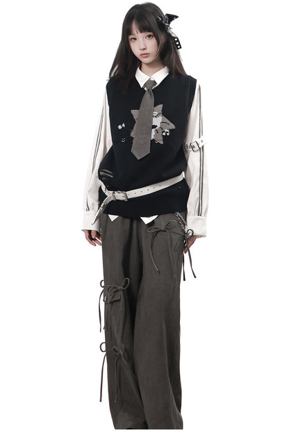 Interstellar Roaming Knit Sweater Vest With Tie and Pants Set-Up
