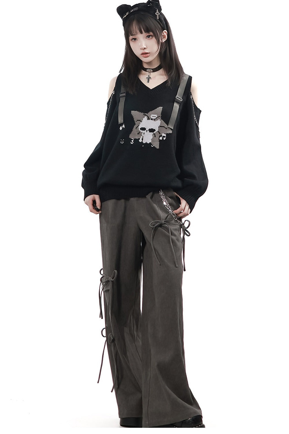 Interstellar Roaming Knit Sweater Vest With Tie and Pants Set-Up