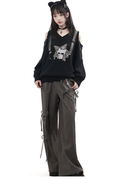 Interstellar Roaming Knit Sweater Vest With Tie and Pants Set-Up