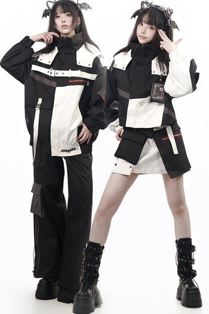 Galaxy Leap Color-Block Functional Jacket With Skirt Badge and Pants Set-Up