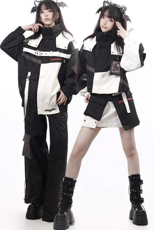 Galaxy Leap Color-Block Functional Jacket With Skirt Badge and Pants Set-Up