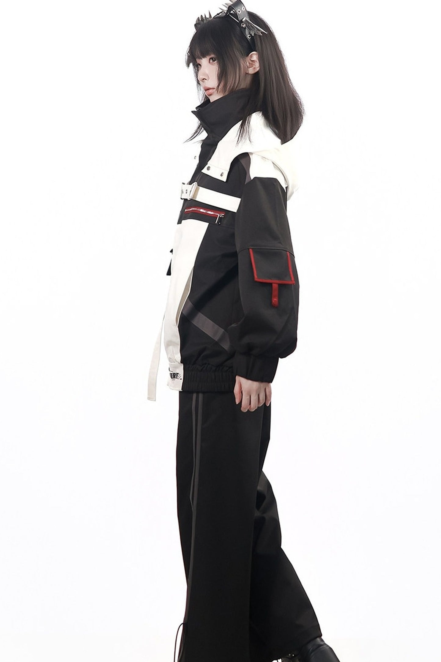 Galaxy Leap Color-Block Functional Jacket With Skirt Badge and Pants Set-Up