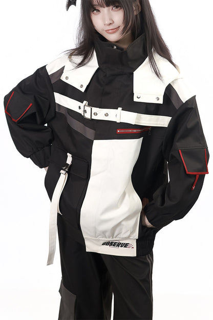 Galaxy Leap Color-Block Functional Jacket With Skirt Badge and Pants Set-Up