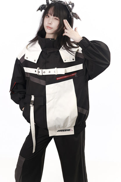 Galaxy Leap Color-Block Functional Jacket With Skirt Badge and Pants Set-Up