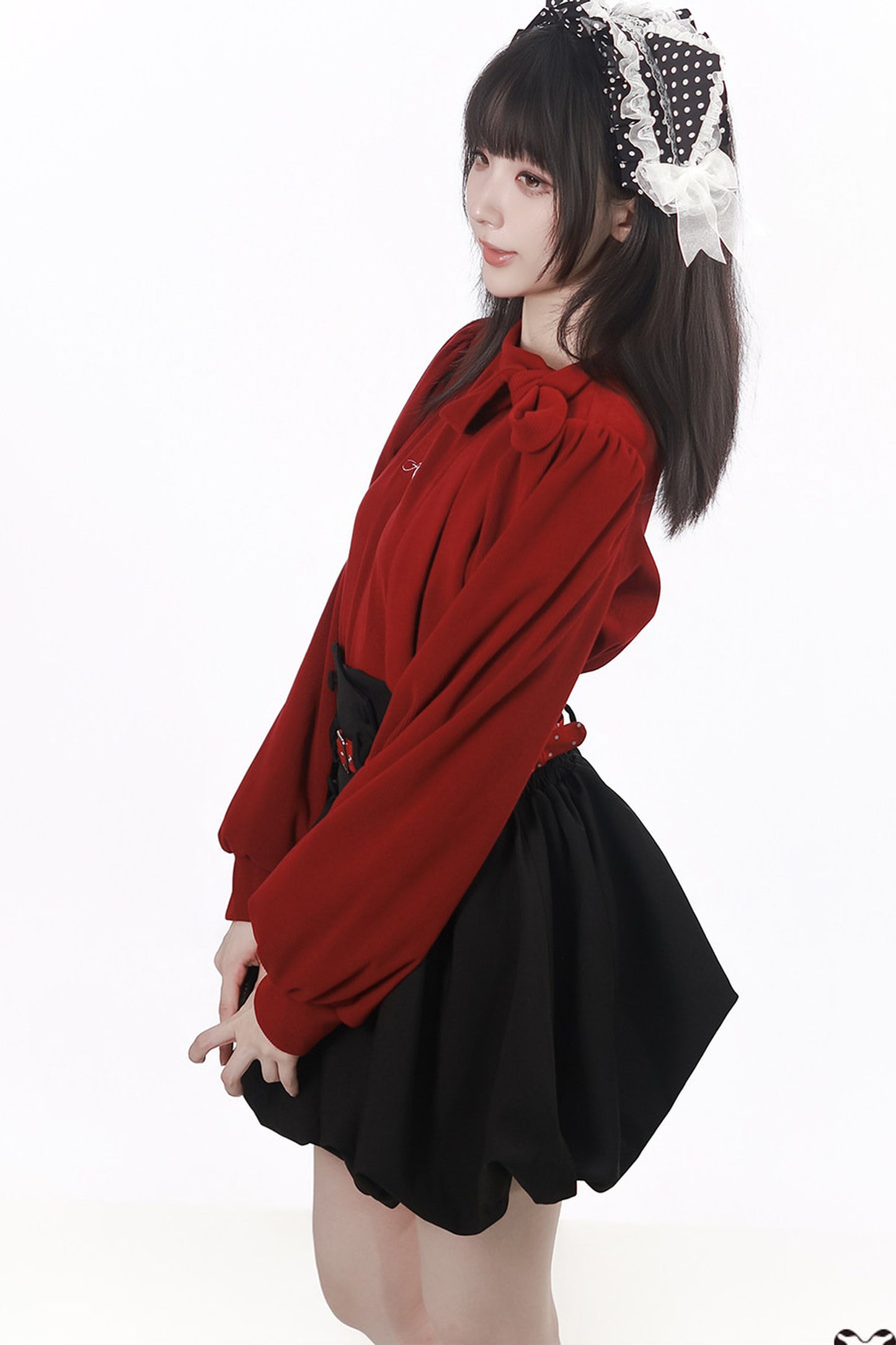 V-Neck Knit Skirt and Knit Top Set-Up