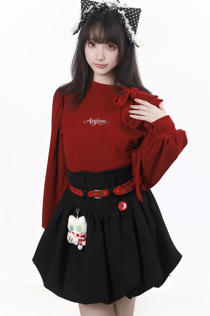V-Neck Knit Skirt and Knit Top Set-Up