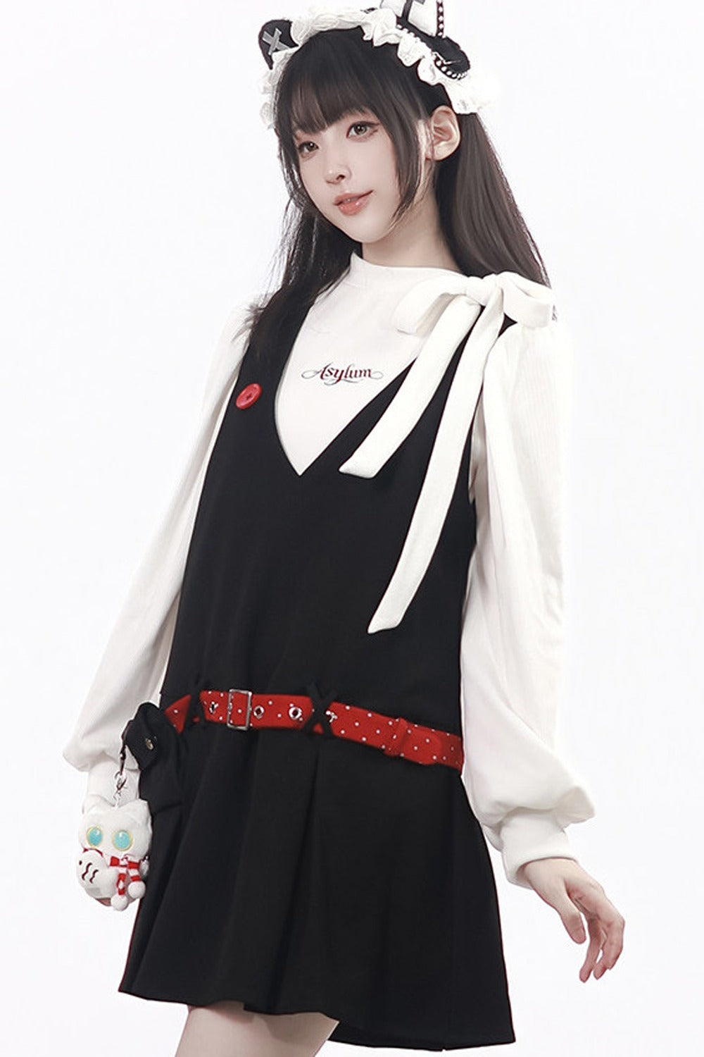 V-Neck Knit Skirt and Knit Top Set-Up