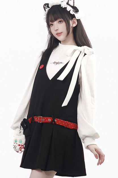 V-Neck Knit Skirt and Knit Top Set-Up