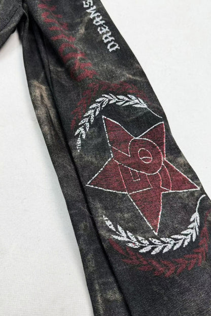 Batik-Schulterfreies Langarm-Oberteil