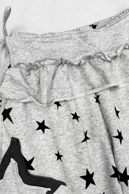 Star Print Wide Leg Pants