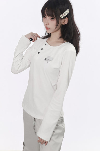 Three-Color Shawl Long-Sleeve