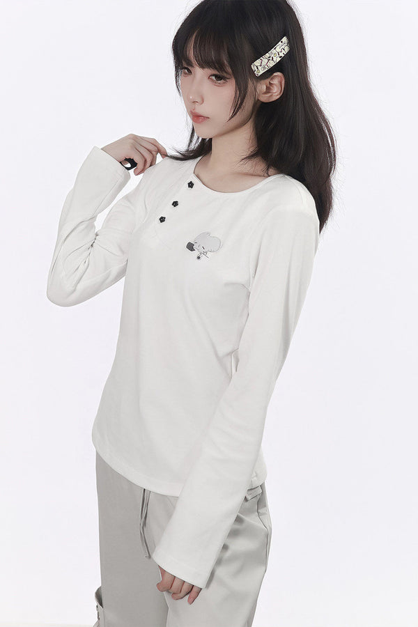 Three-Color Shawl Long-Sleeve